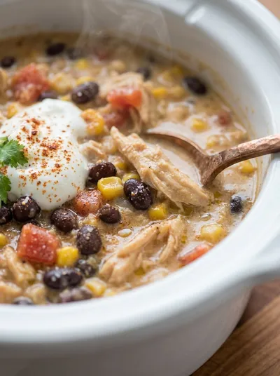 Creamy Crockpot White Chicken Chili