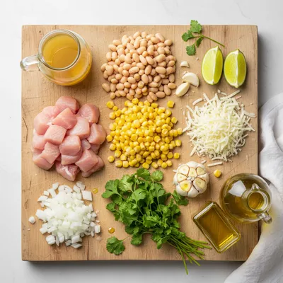Creamy Crockpot White Chicken Chili - ingredients preparation