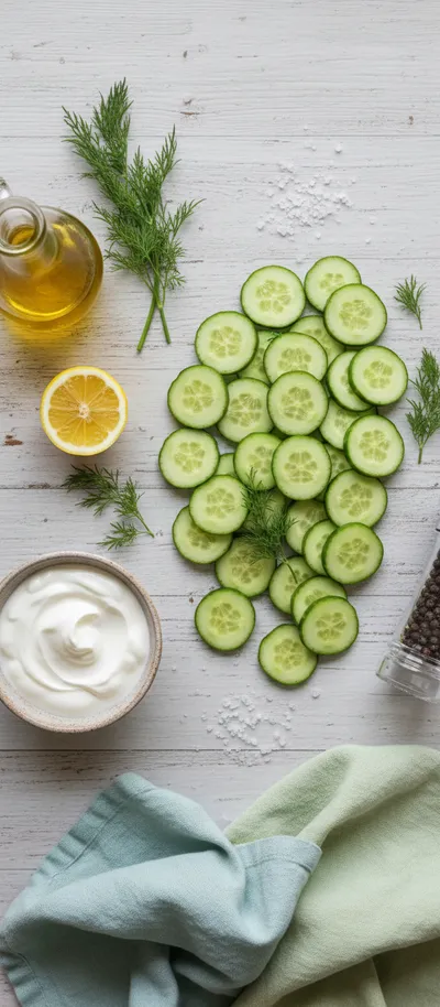 Creamy Cucumber Salad – Low Carb Keto Side - ingredients preparation