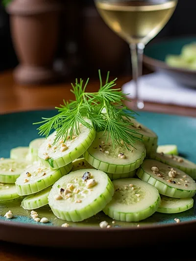 Creamy German Cucumber Salad - ready to serve
