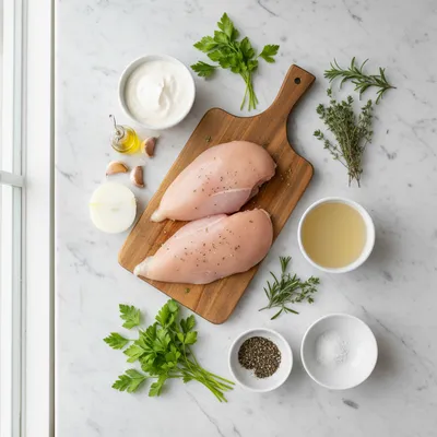 Creamy Herb Crockpot Chicken Breast - cooking process