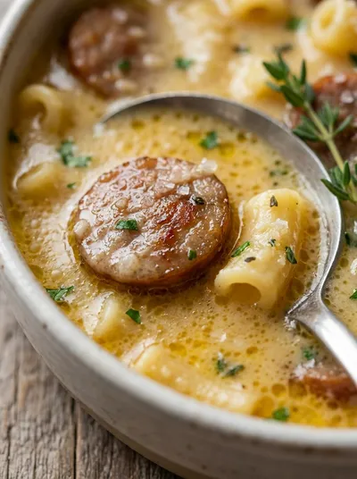 Creamy Parmesan Beef Sausage Soup