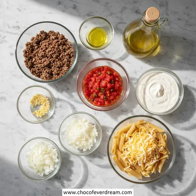 Creamy Rotel Pasta With Ground Beef - ready to serve