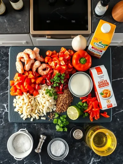 Creamy Seafood Shrimp Chili Recipe - ingredients preparation
