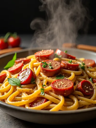 Creamy Spicy Cajun Sausage Pasta Quick Weeknight Dinner