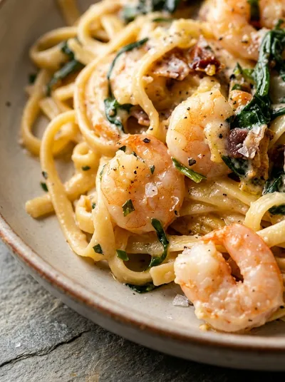 Creamy Tuscan Shrimp Linguine