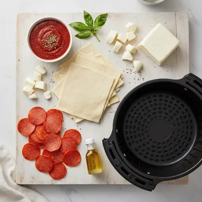 Crispy Air Fryer Pizza Rolls - cooking process