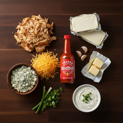 Crock Pot Buffalo Chicken Dip – Cheesy & Easy - ingredients preparation
