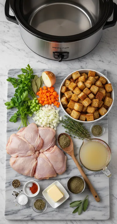 Crock Pot Chicken and Stuffing – Easy Dinner - cooking process