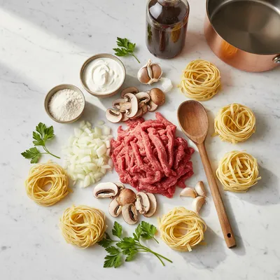 Crockpot Beef Stroganoff - cooking process