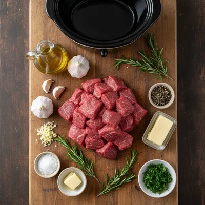 Crockpot Garlic Butter Steak Bites - cooking process