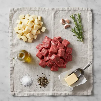 Crockpot Steak Bites and Potatoes - cooking process