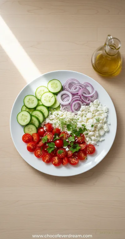 Cucumber and Tomato Salad – Fresh Easy Snack - cooking process