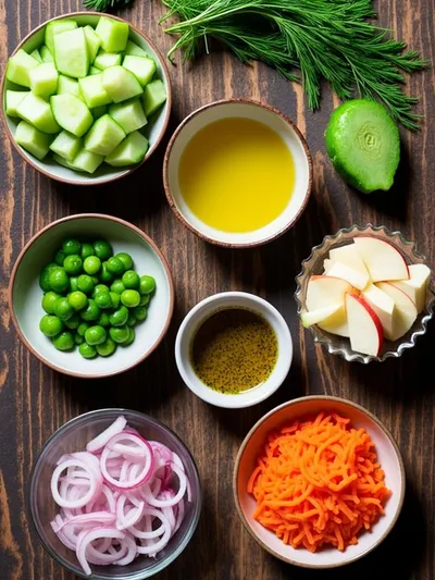 Cucumber Apple Salad Recipe - ingredients preparation