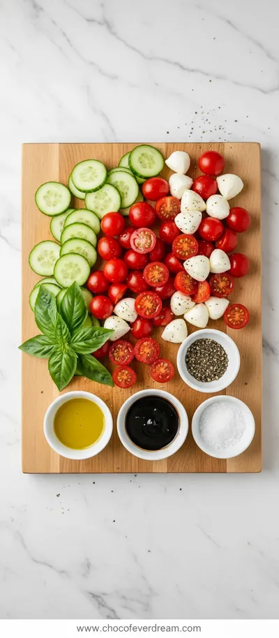 Easy Cucumber Caprese Salad Recipe - cooking process