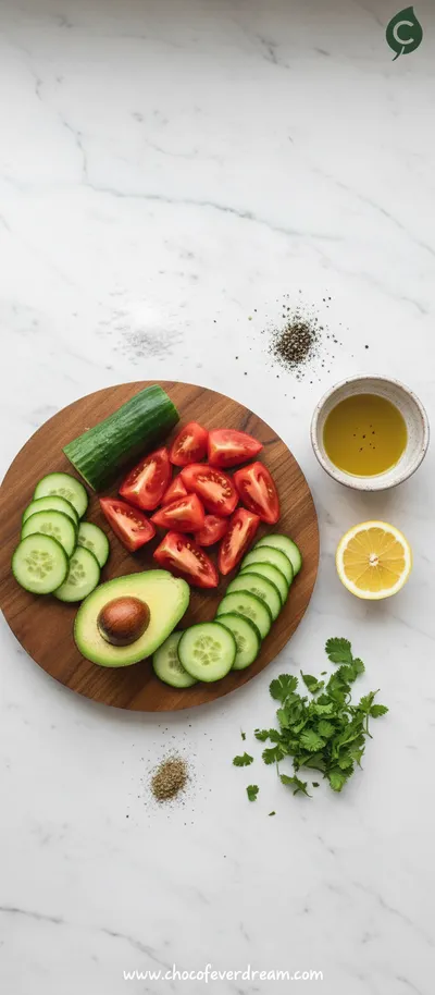 Cucumber Tomato Avocado Salad - cooking process