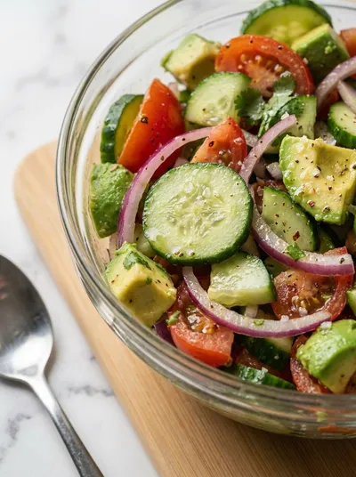 Cucumber Tomato Avocado Salad