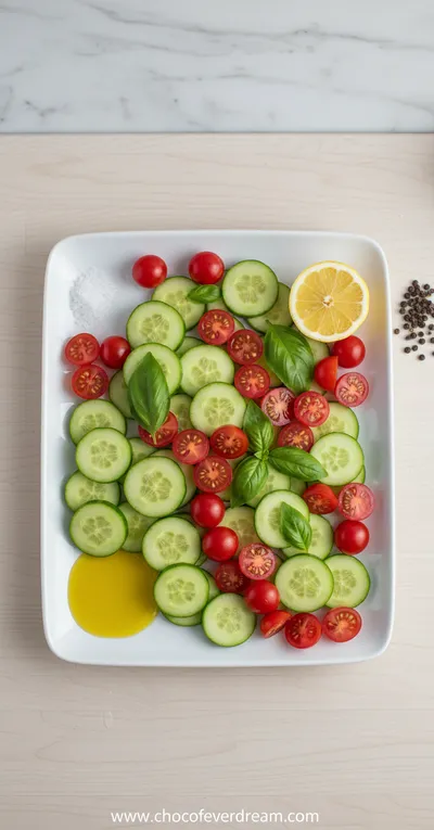 Cucumber Tomato Salad – Fresh Quick Snack - cooking process