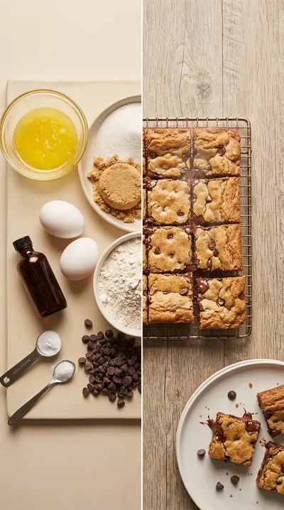 Chewy Chocolate Chip Cookie Bars - ready to serve