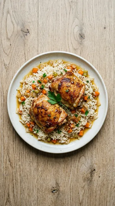 Ultimate Chicken Thighs and Rice Recipe for Busy Nights - cooking process