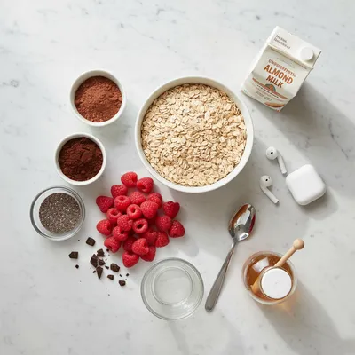 Dark Chocolate Raspberry Overnight Oats - cooking process