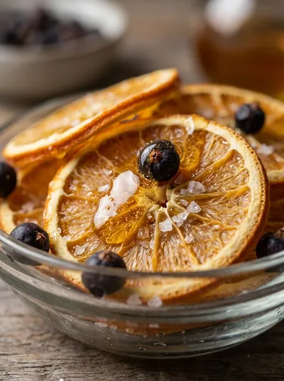 Dried Orange Slices With Honey And Juniper