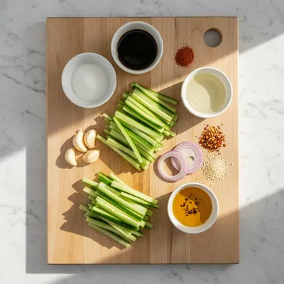 Easy Asian Cucumber Salad - cooking process
