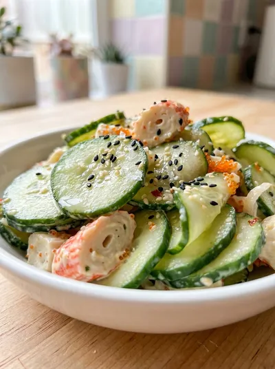 Easy California Roll Cucumber Salad