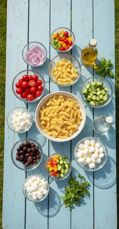 Easy Pasta Salad – Quick & Fresh Recipe - cooking process