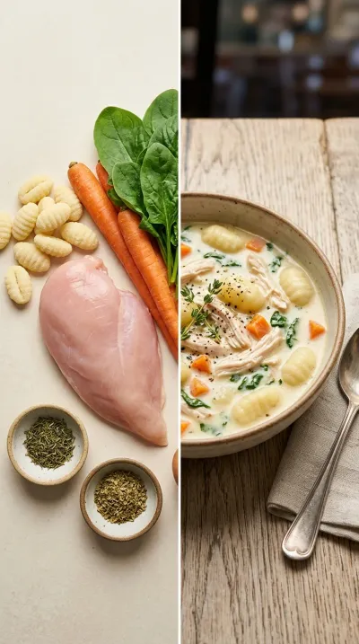 Olive Garden Chicken Gnocchi Soup Copycat - ready to serve