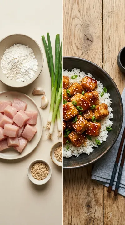 Sticky Sesame Chicken – Crispy Honey‑Sesame Delight - ready to serve