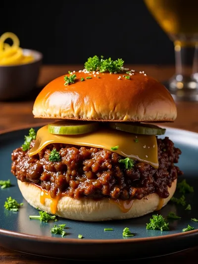 French Onion Beef Sloppy Joes - cooking process
