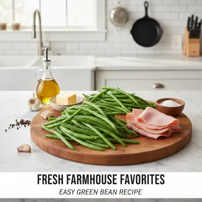 Fresh Southern Green Beans With Turkey Ham - cooking process