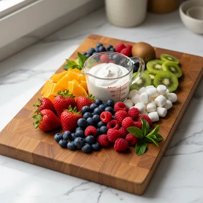 Fruit Salad With Sour Cream and Marshmallows - cooking process