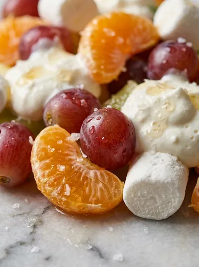 Fruit Salad With Sour Cream and Marshmallows