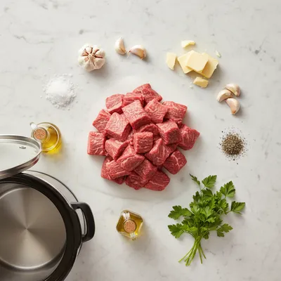Garlic Butter Beef Bites – High Protein Slow Cooker Recipe - cooking process