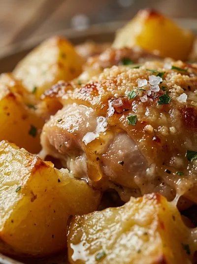 Garlic Parmesan Chicken & Potatoes – Crockpot Recipe