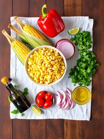 Grilled Corn Salad Recipe - ingredients preparation