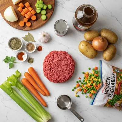 Hamburger Soup with Frozen Vegetables Recipe - cooking process