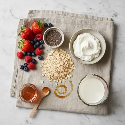Healthy Overnight Oats With Chia Seeds And Yogurt - cooking process