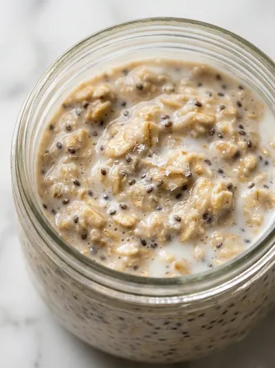 Healthy Overnight Oats With Chia Seeds And Yogurt