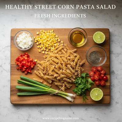Healthy Street Corn Pasta Salad - ready to serve