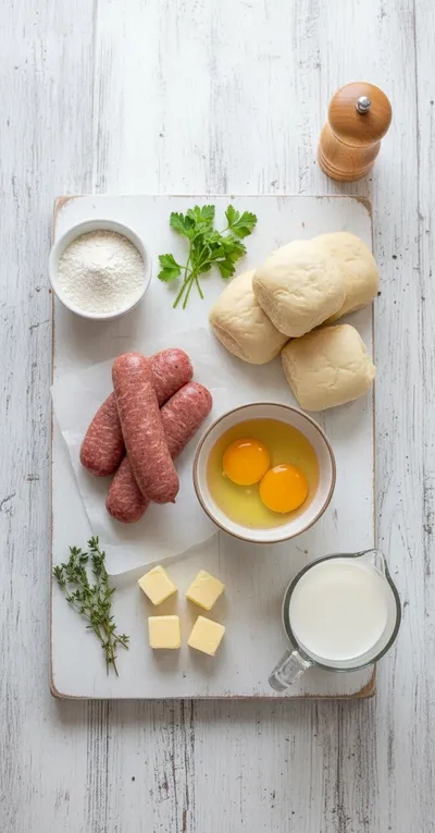 Hearty Beef Sausage and Egg Breakfast Rolls - cooking process