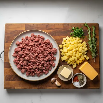 Hearty Cheesy Ground Beef and Potato Casserole - cooking process