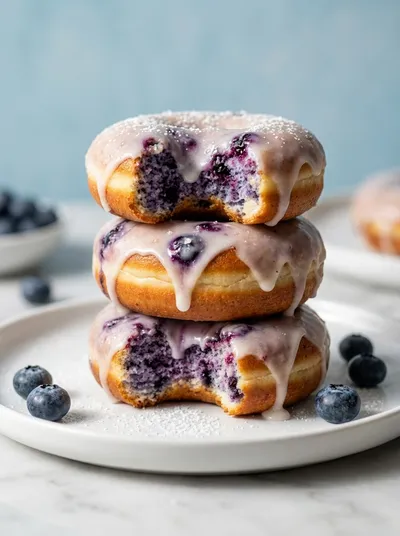 High Protein Blueberry Cake Donuts