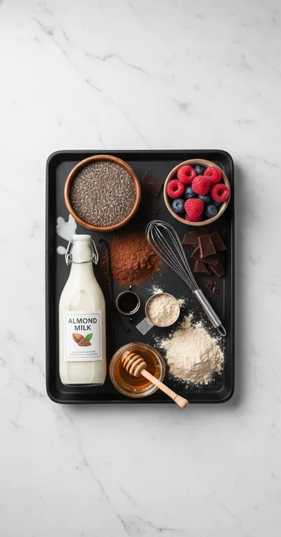 High Protein Chocolate Chia Seed Pudding - cooking process
