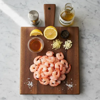 High-Protein Honey Garlic Shrimp - ingredients preparation