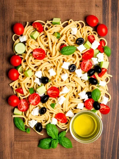 Italian Pasta Salad - Classic Easy Recipe - ingredients preparation