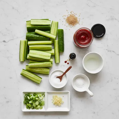 Korean Cucumber Salad – Spicy Tik Tok Style - cooking process