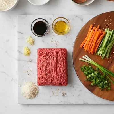 Korean Ground Beef Bowl - cooking process